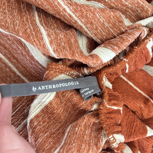 Anthropologie Elodie Off Shoulder Stripe Top Womens Size L Boho Peasant - Picture 8 of 12